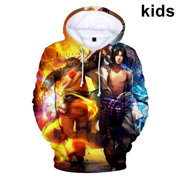 

men's hoodies & sweatshirts 2 to 14 years kids anime uzumaki 3d full printed hoodie sweatshirt boys girls long sleeve jacket 275d, Black