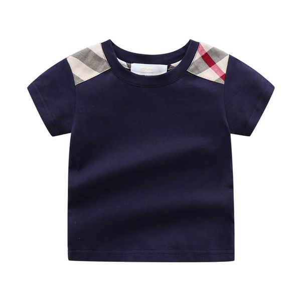 

tshirts boys girls short sleeves cute children clothes baby cotton tee summer clothing tees toddler stripe 230225, Blue
