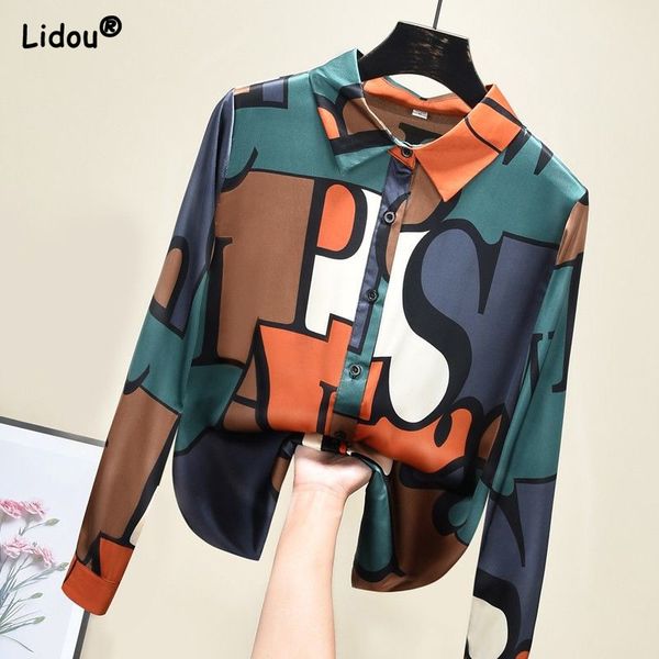 

women's blouses shirts fashion button loose straight turn-down collar thin long sleeve casual shirts spring autumn blouses elegant wome, White