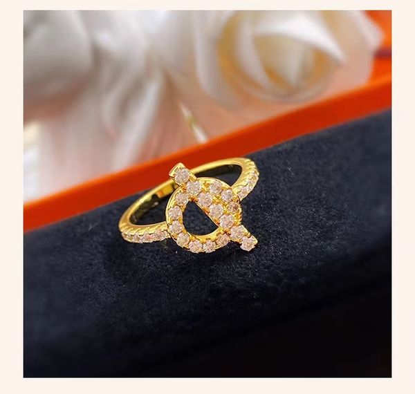 

designer women's rings light luxury gold sliver rings niche full diamond band rings for woman new senior sense does not fade fashion s9, Silver
