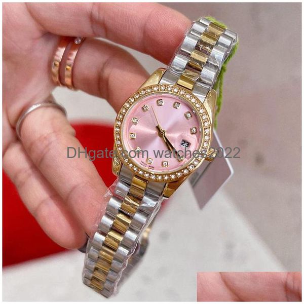 

luxury gold wristwatches women watch brand 28mm designer diamond lady watches for womens valentines christmas mothers day gift s dhnhq, Slivery;golden