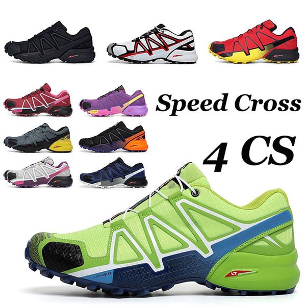 

outdoor running shoes speed cross 4 cs classic sneakers for men women sports black all white green red pink mens womens off-road h272w