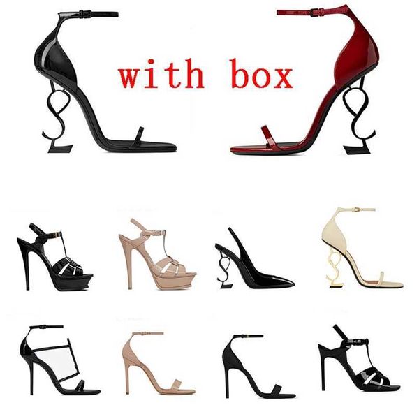 

women dress shoes designer high heels patent leather gold tone nuede red womens lady luxury fashion sandals party wedding valentine's d, Black