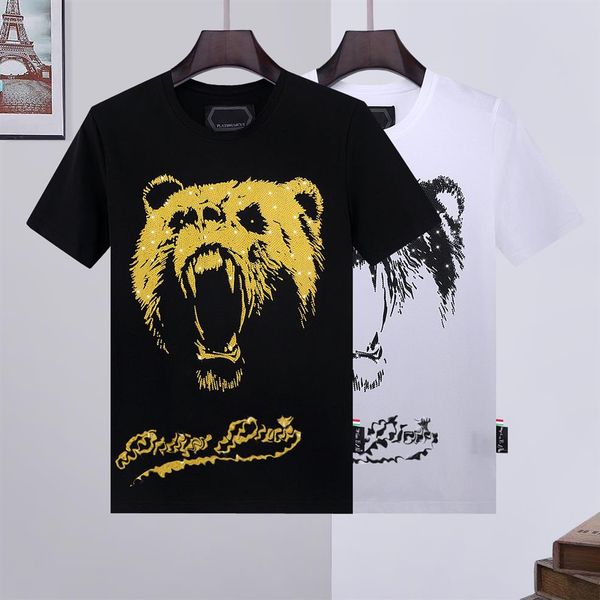 

whole designer short sleeve pp skull tshirt luxury t-shirt men t shirt phillip plain tshirts high grade cotton designs couples312s, White;black