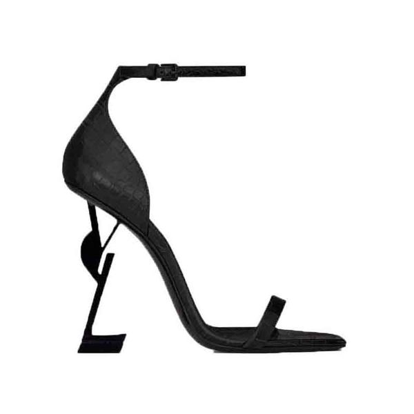 

opyum heels designer sandals lady black white red gold smooth leather shoes size 35-43 4183