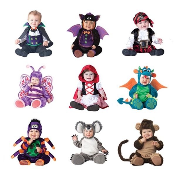 

clothing sets halloween costume baby boy clothes girls pirate bat spider romper kids hat socks toddler cosplay 230225, White