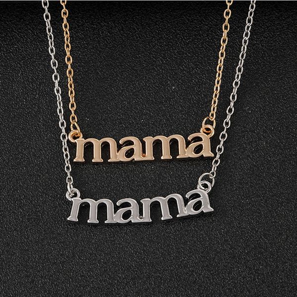 

fashion mothers day mama letter pendants designer necklace woman south american silver pendant alloy gold necklaces chain jewelry chokers ac