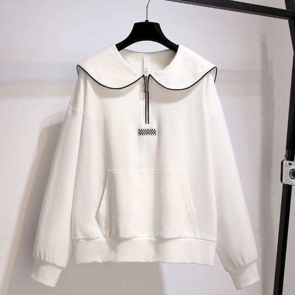 

womens hoodies sweatshirts oversized pullovers women half zipper pullover spring autumn thin design loose allmatch trendy 230224, Black