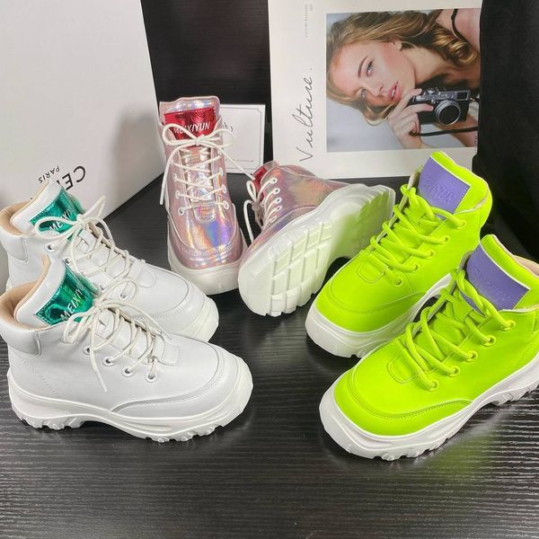 

sneakers children fashion high boots boy girl escent green leather dance hiphop streetwear winter fleece warm kids shoes 230224, Black;red