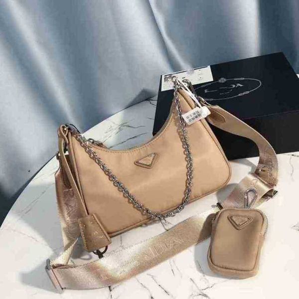 

luxury fashion bag hobo single underarm nylon cloth cross link chain three in one same stylewomen'shigh