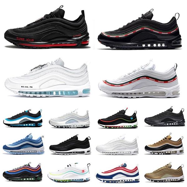 

mschf lil nas x satan luke inri jesus 97 mens running shoes triple black white metalic gold 97s undefeated men women ladies traine2433