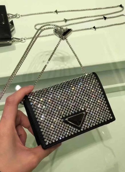 

evening bags designer kids triangle rhinestone handbag sling bag 2023 girls metal chain crossbody bags children bling one shoulder bag a8469