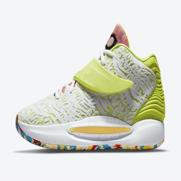 

kd 14 ep xiv cyber sport shoes kevins durant white lime green men women basketball sneakers221a