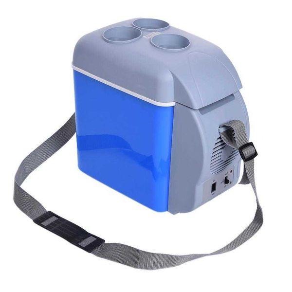 

7.5l portable mini auto fridge cooler er warmer refrigerator and cold double use for car r230225