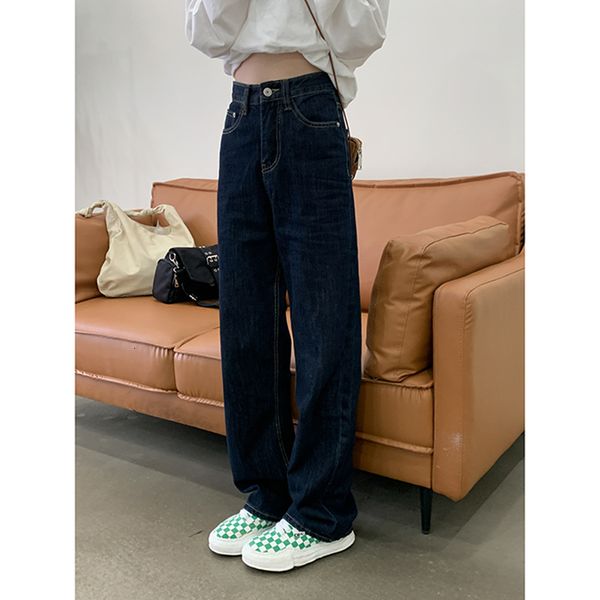 

women's jeans vintage high waist women blue jeans korean fashion streetwear wide leg jean female denim trouser straight baggy mom denim