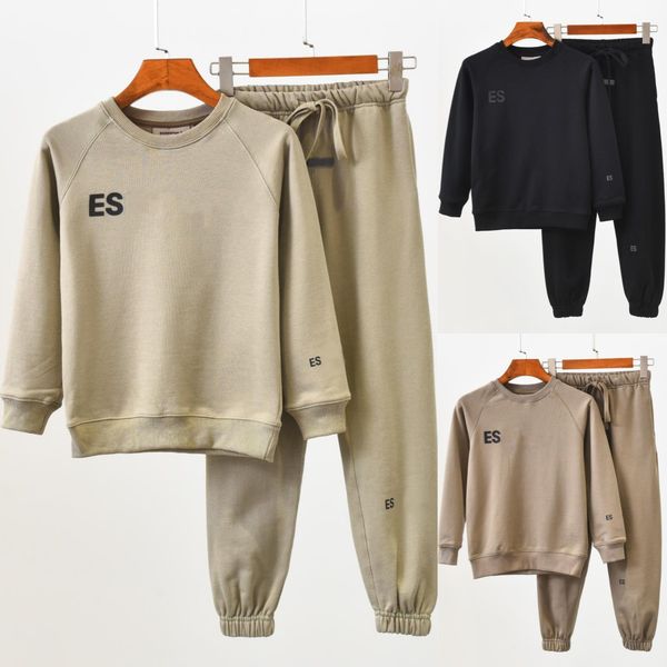 

kids clothes ess tracksuits sets designer boys hoodies pants girls youth casual sport sweatershirt kid children hoody pullovers long sleeves, White