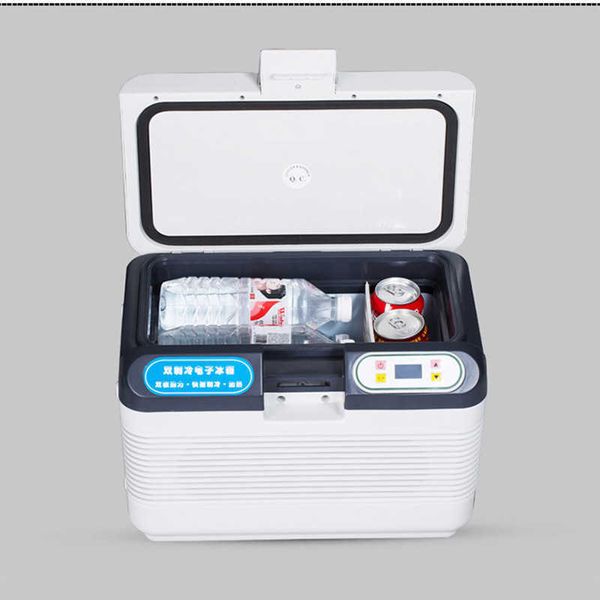 

12v/220v 12l double refrigeration car mini household refrigerator thermostat can be refrigerated display of insulin r230225