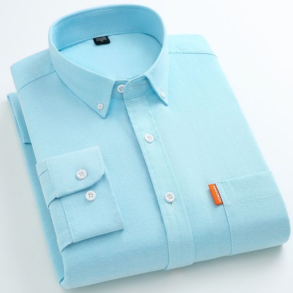 

men's casual shirts solid color long sleeve for pocket male social formal slim fit cotton 100 button up 230224, White;black