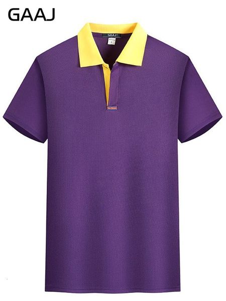 

men's polos gaaj v neck polo shirts men contrast collar plain mesh poloshirt short sleeve plain tshirt breathable quick dry run sports, White;black