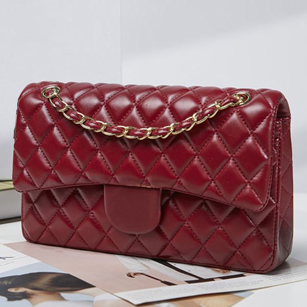

large mini new thick bag chain gold chain shoulder bags famous designer women's bag retro leather fashion claic cross body purse tote q