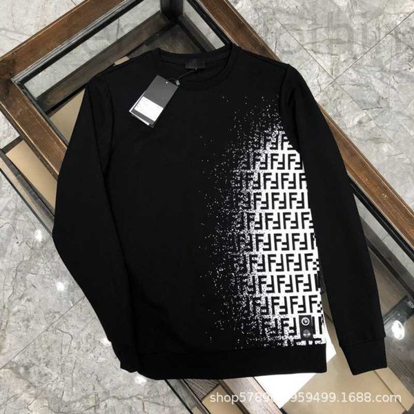 

men's hoodies & sweatshirts designer european high edition small monster gradual color alphabet print male youth slim round neck pullov, Black