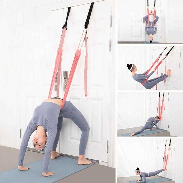 

yoga stripes adjustable aerial yoga strap hammock swing stretching strap antigravity inversion yoga hammock for yoga handstand training j230