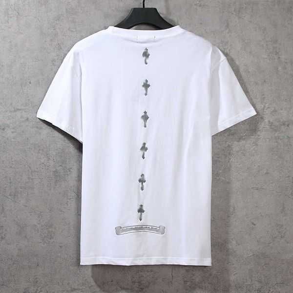 

men's t-shirts luxury fashion t shirt ch brand chromes tees designer women sanskrit couple t-shirt sweatshirt horseshoe flower heart 4x, Black