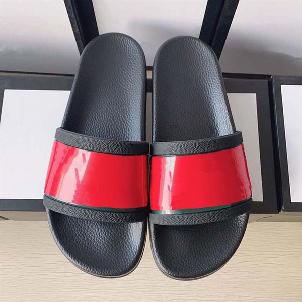 

2021 woman man sandals quality stylish slipper fashion classics men women flat shoes slide eu35-45 with box 04225w, Black