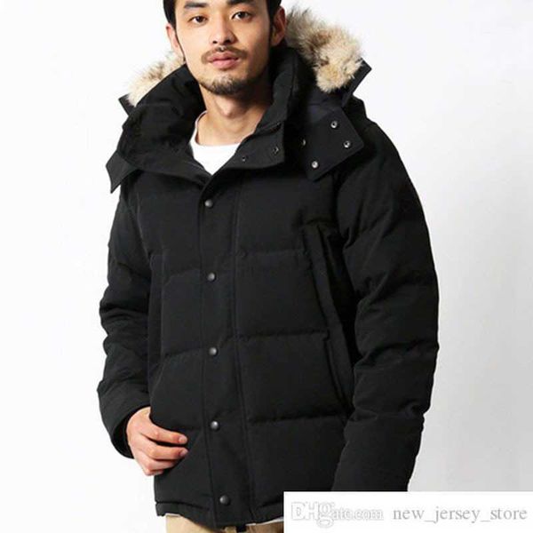 

men winter fourrure down parka homme jassen chaquetas outerwear wolf fur hooded manteau wyndham jacket coat hiver doudoune5yu8, Black