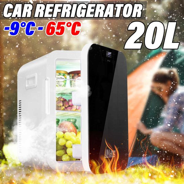 

20l home refrigerator portable auto mini fridge 220v food drink er cooler for car outdoor travel camping eu stock r230225