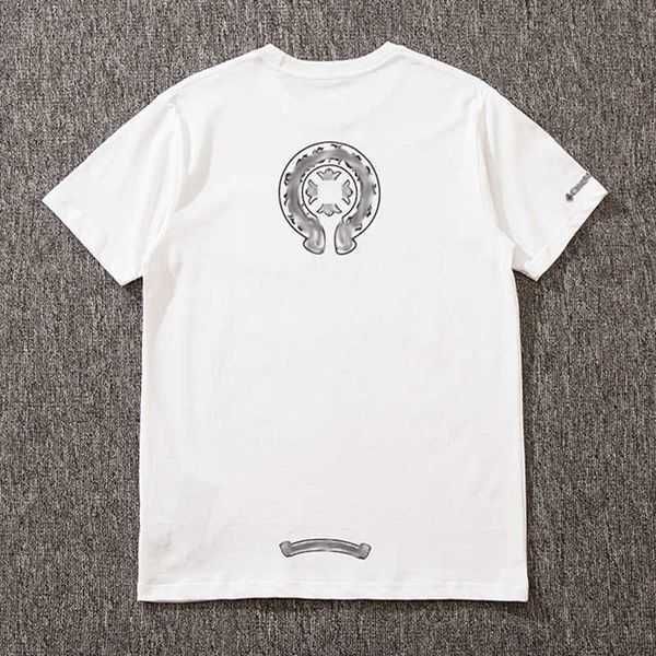 

luxury fashion men's t shirt ch brand chromes tees designer women sanskrit letter couple t-shirt sweatshirt horseshoe flower heart 2jw, Black