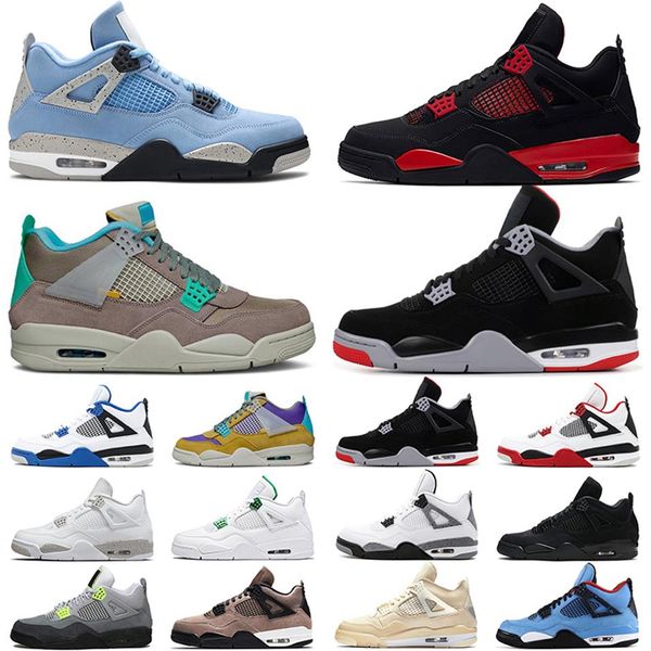 

great jumpman 4 4s basketball shoes for women men university blue taupe haze red thunder white oreo mens trainers sports sn247m
