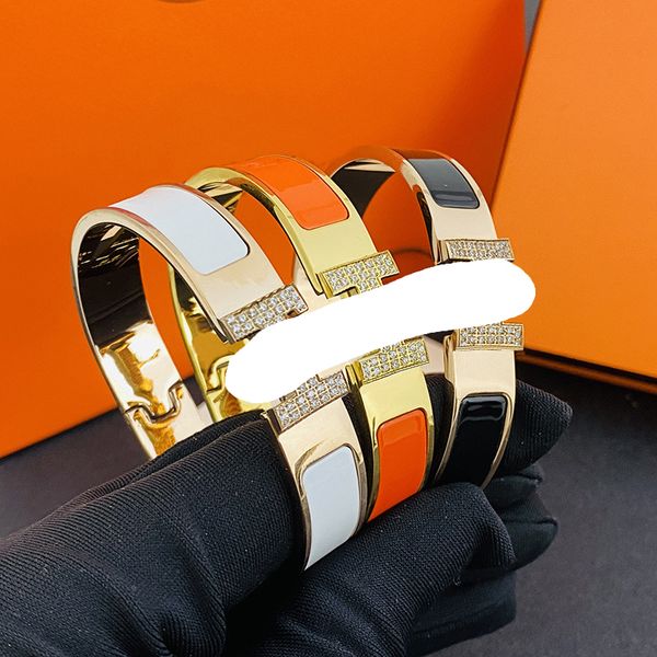 

designer h alphabet bracelet luxury brand fashion bracelet enamelled party wedding valentine's day gift diamond bracelet, Golden;silver
