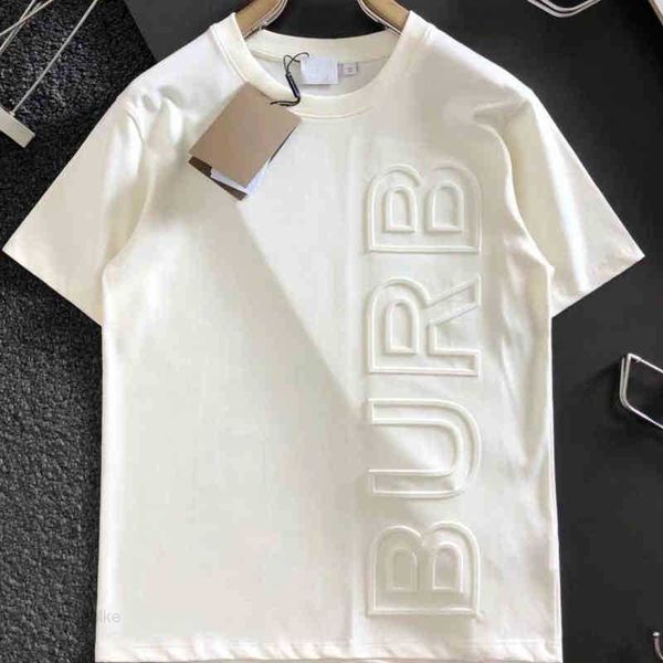 

2023 burby mens t shirt designer shirts round neck short sleeve tshirt men women sweatshirt 3d letter printing cotton oversize tee, White;black