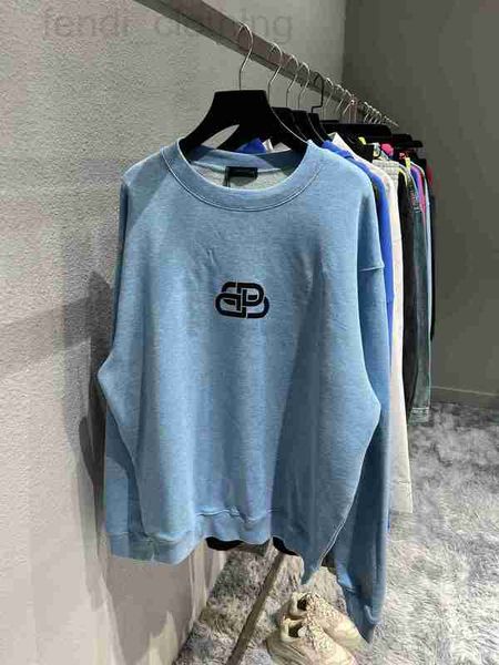

men's hoodies & sweatshirts designer autumn and winter high version large lock print pullover round neck loose terry fashion br versati, Black
