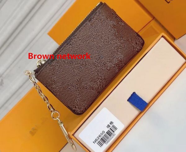 

4 color wallets key pouch leather holds famous classical designers women key holder coin purse small leather goods bag, Red;black