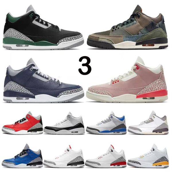 

2022 jumpman 3 men basketball shoes 3s pine green unc rust pink fire red denim georgetown black cement men sneakers trainers eur 4294j