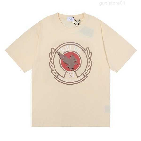 

mens t shirt eagle print doodle high street cotton tees men women casual rhude t shirt streetwear 11nk4u, White;black
