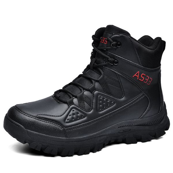 

outdoor combat anti-skid tactical boots military boots as training shoes outdoor desert mountaineering high-shoes 041, Black