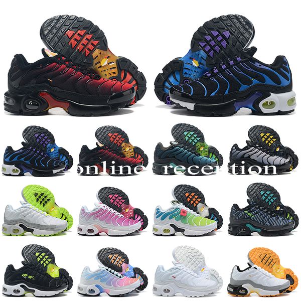 

shoes trainers womens kids sneakers triple black hyper blue green sports 2022 designer tn plus 28-36