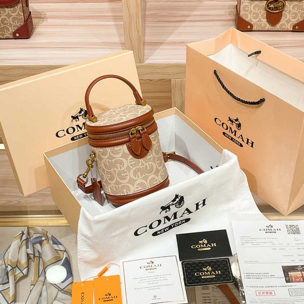 

2023 women bags women's cylinder cross-body portable bucket bag light luxury 70%off factory handbags