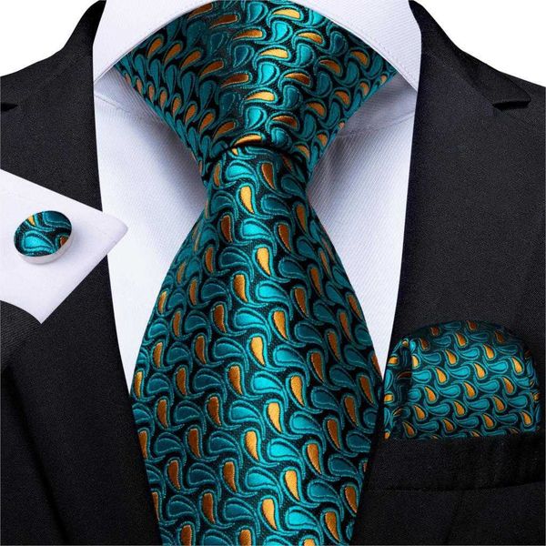 

neck ties men tie teal green paisley striped novelty design silk wedding tie for men handky cufflink gift tie set dibangu party business, Blue;purple