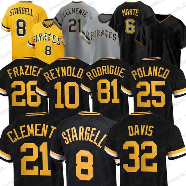 

21 roberto clemente baseball jerseys 32 henry davis starling marte francisco cervelli kent tekulve 55 josh bell 24 chris archer ho283p, Blue;black