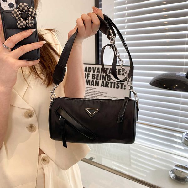 

2023 new shoulder bag street style rivet broadband cross body new oxd cloth cylinder for womenhigh