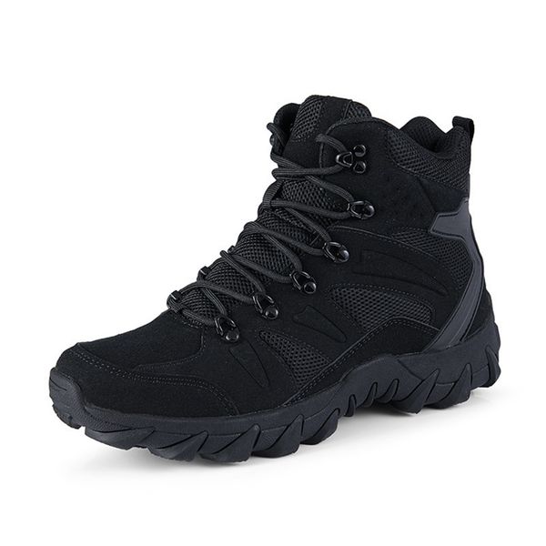 

outdoor combat anti-skid tactical boots military boots as training shoes outdoor desert mountaineering high-shoes 038, Black