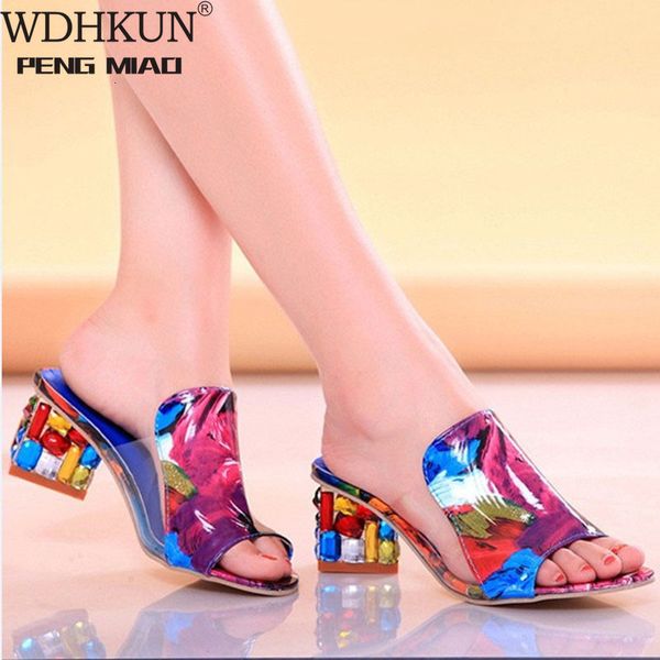 

sandals crystal sandals ladies open toe sandals square heels spring summer shoes sandals women footwear sandalia feminina 230225, Black