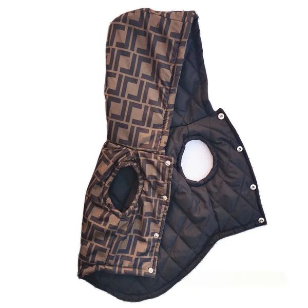 

designer dog clothes classic lettering pattern dog apparel puppy winter clothing with hat soft warm pet coats cotton lined cold weather pets
