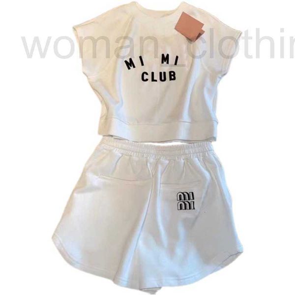 

designer 2022 new summer womens tracksuits alphabet printed sleeveless short t-shirt high waist wide leg shorts two piece wear hbj8, Gray