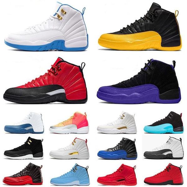 

12 mens basketball shoes 12s xii new jumpman 23 dark concor flu game university gold fiba gamma blue sneakers with box2827