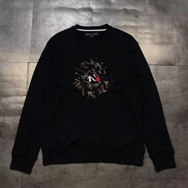 

womens hoodies sweatshirts knitted casual fit embroidered sweater 230224, Black